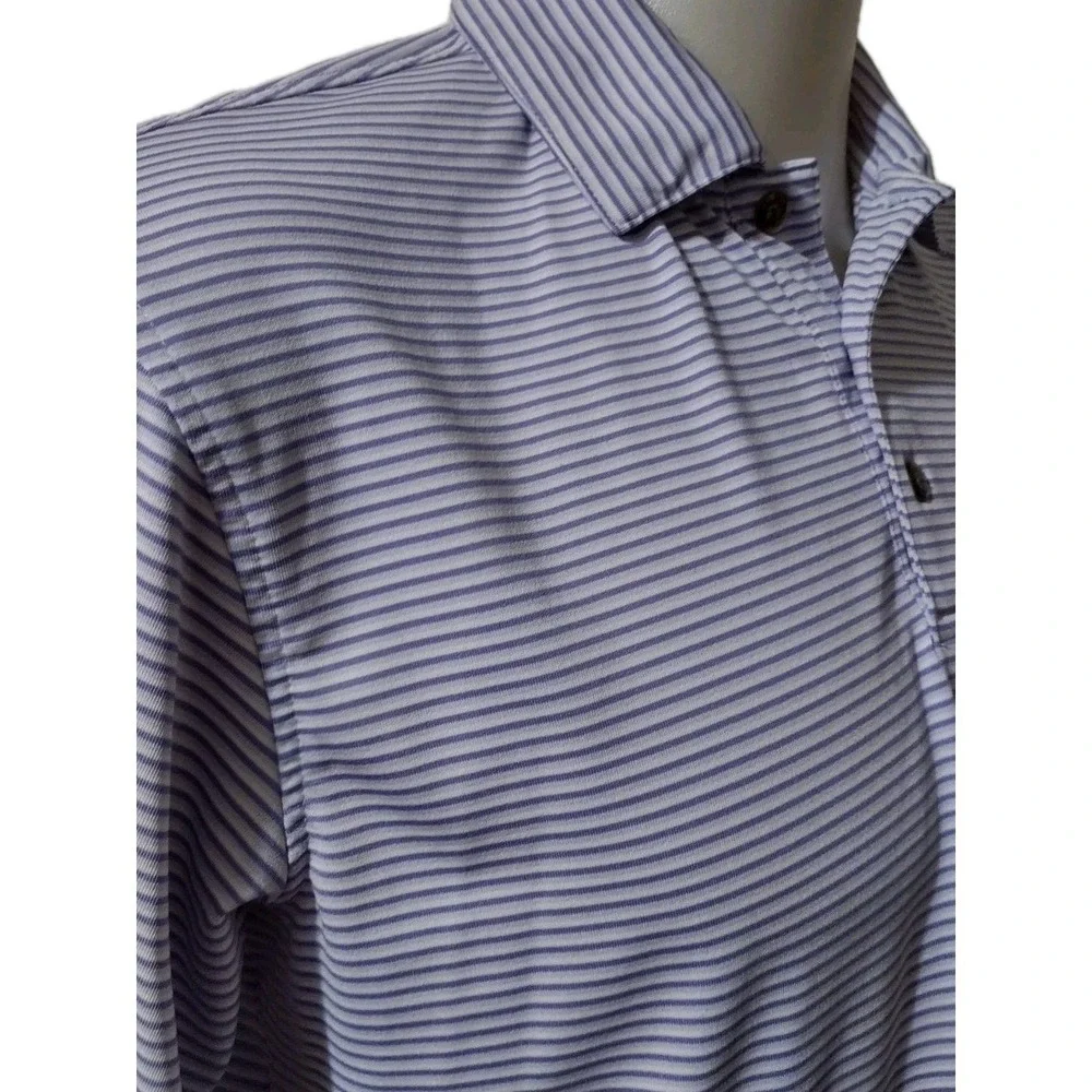 Pebble Beach Performance Golf Polo Shirt Mens Size M Short Sleeve Stretch Purple